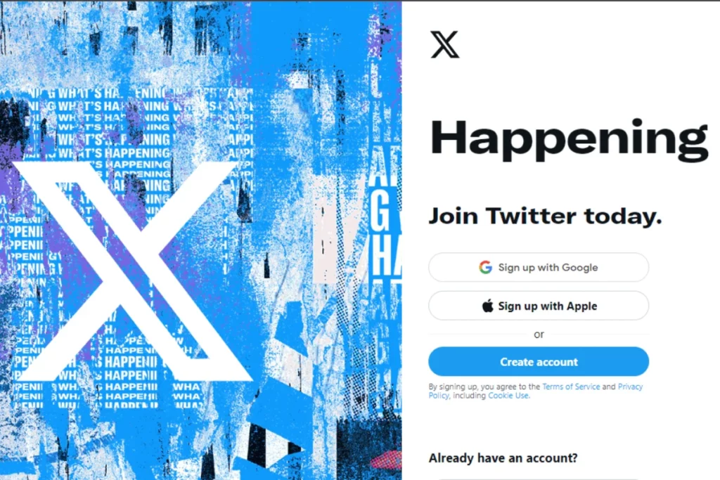 twitter front page logo bird changes to X